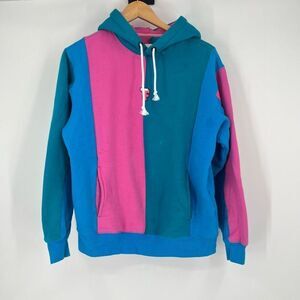 Teddy Fresh Hoodie Pullover Love Bubblegum Colorblock Fleece Lined Womens Medium